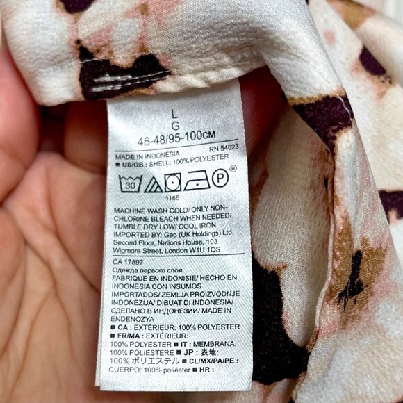 Banana Republic Womens Ruffled Sleeveless Blouse in Floral Print Size L - Picture 6 of 8